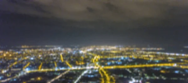 Размытые Огни Города Боке Вид Воздуха Городской Ночной Свет Bokeh — стоковое фото