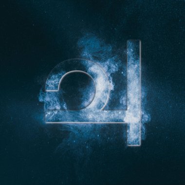 Gezegen Jüpiter sembolü. Jüpiter işareti. Soyut gece gökyüzü arka plan.