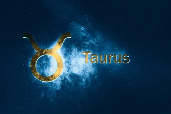 Toros Astroloji Işareti Soyut Gece Gökyüzü Arka Plan — Stok fotoğraf