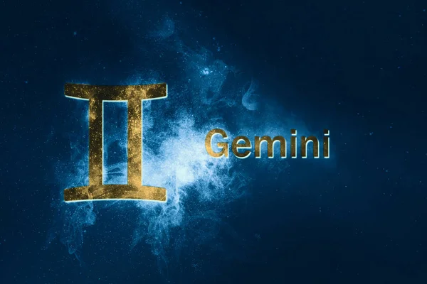Gemini Horoskop Noc Streszczenie Tło Nieba — Zdjęcie stockowe
