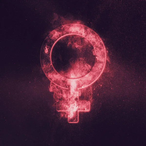 Vrouwelijke Symbool Abstracte Nacht Hemelachtergrond — Stockfoto