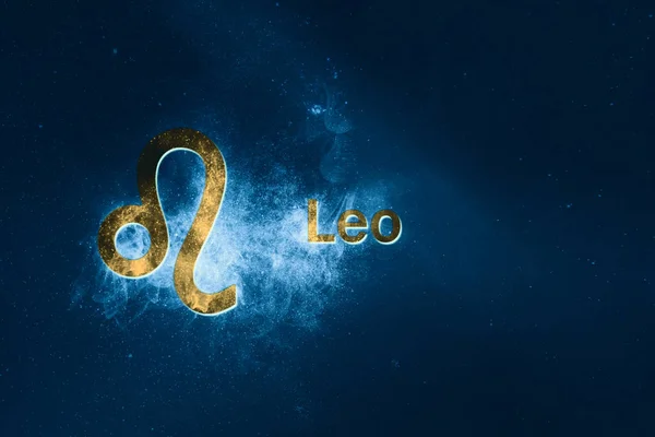Leo Astroloji Işareti Soyut Gece Gökyüzü Arka Plan — Stok fotoğraf