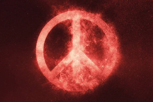 Peace Sign Peace Symbol Abstract Night Sky Background — Stock Photo, Image