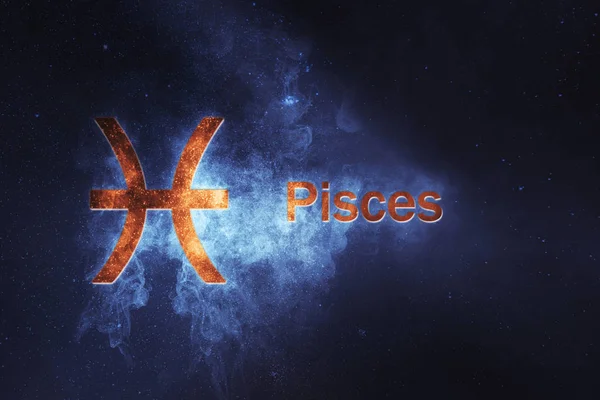 Balık Astroloji işareti. Soyut gece gökyüzü arka plan