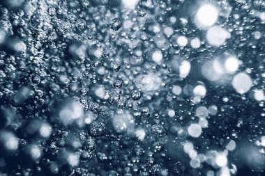 Sualtı kabarcıklar arka plan. Hava kabarcıkları su arka planda. 