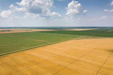 Tarım alanlarının havadan görünüşü. Kırsal, Tarım Manzarası Havacılık Görünümü.