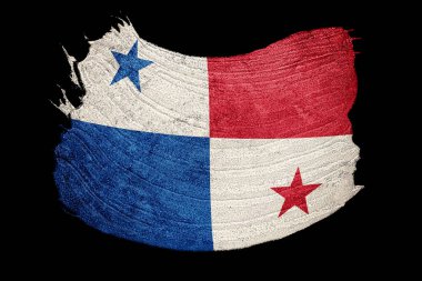 Grunge Panama bayrak. Panama bayrak doku ile. Fırça darbesi.