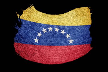 Grunge Venezuela bayrak. Venezuela bayrak doku ile. Fırça darbesi.
