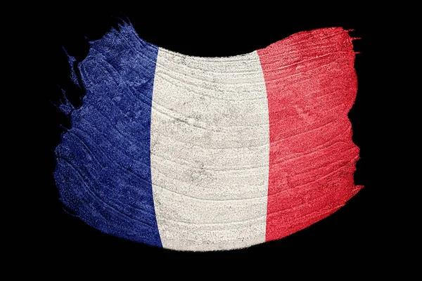 프랑스 국기를 흔들었다 프랑스는 질감으로 깃발을 그린다 브러시 스트로크 — 스톡 사진