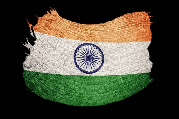 Grunge India Vlag India Vlag Met Grunge Textuur Borstelslag — Stockfoto