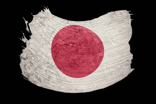 Grunge Japan flag. Japan flag with grunge texture. Brush stroke.