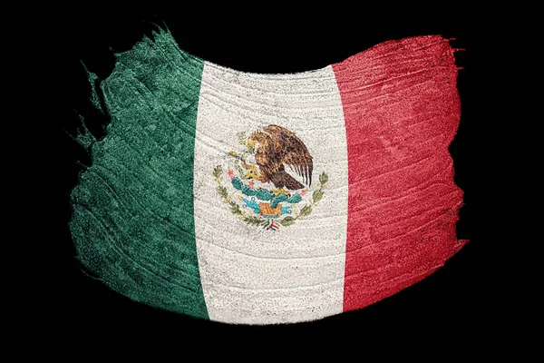 Grunge Mexikos Flagga Mexikansk Flagga Med Grunge Struktur Borststroke — Stockfoto