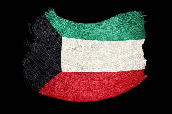 Grunge Kuwait flag. Kuwait flag with grunge texture. Brush stroke.