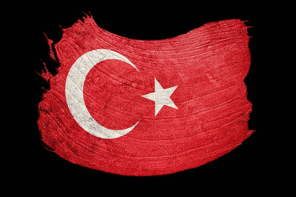 Огромный Флаг Турции Турецкий Флаг Гранж Текстурой Мазок Кисти — стоковое фото