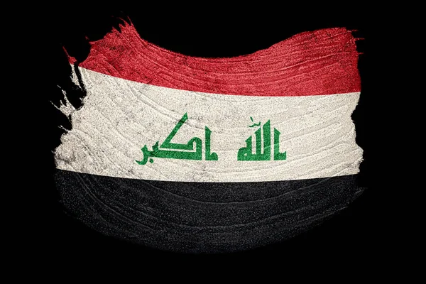 Прапор Іраку Гранж Прапор Іраку Гранж Текстурою Штриху — стокове фото