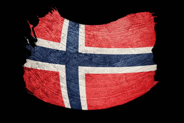 Grunge Bandera Noruega Bandera Noruega Con Textura Grunge Pincelada —  Fotos de Stock