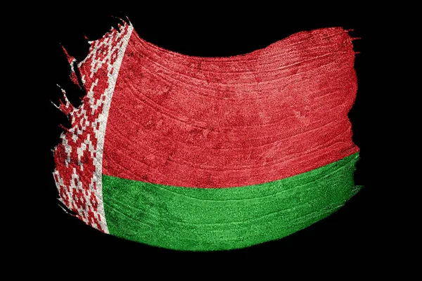 Великолепный Флаг Беларуси Белорусский Флаг Гранжевой Текстурой Мазок Кисти — стоковое фото