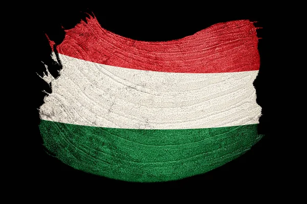 Grunge Hongaarse Vlag Hongaarse Vlag Met Grunge Textuur Borstelslag — Stockfoto