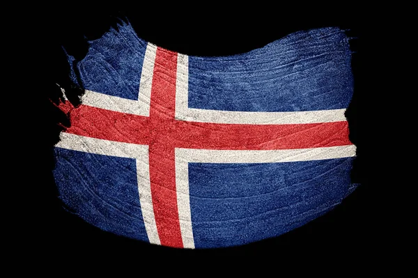 Grunge Ijsland Vlag Ijslandse Vlag Met Grunge Textuur Borstelslag — Stockfoto