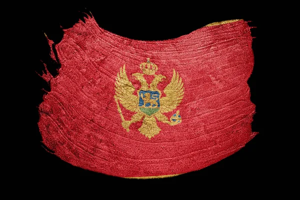 Grunge Montenegro Vlag Montenegro Vlag Met Grunge Textuur Borstelslag — Stockfoto