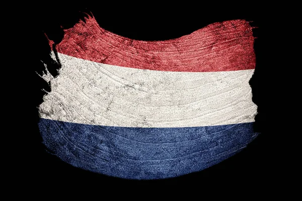 Grunge Nederland Vlag Nederlands Vlag Met Grunge Textuur Borstelslag — Stockfoto