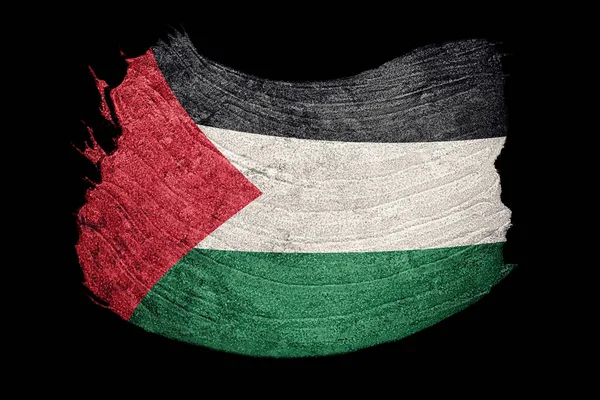 Grunge Bandiera Palestinese Palestina Bandiera Con Grunge Texture Colpo Pennello — Foto Stock