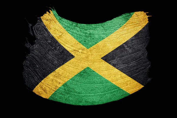자메이카 국기를 자메이카의 국기에는 질감이 가미되어 있습니다 브러시 스트로크 — 스톡 사진