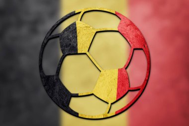 Futbol topu Ulusal Belçika bayrağı. Belçika futbol topu