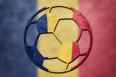 Futbol topu Ulusal Romanya bayrağı. Romanya futbol topu