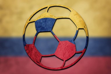 Futbol topu Ulusal Kolombiya bayrak. Kolombiya futbol topu