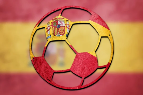 Soccer Ball National Spain Flag Spain Football Ball — Stock Photo, Image