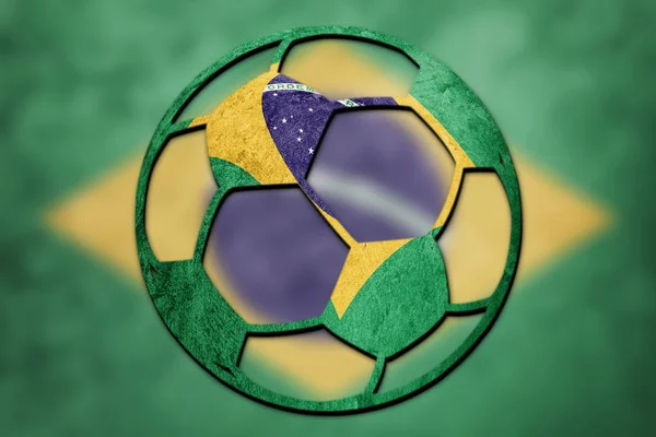 Voetbal Bal Brasil Vlag Braziliaanse Voetbal Bal — Stockfoto