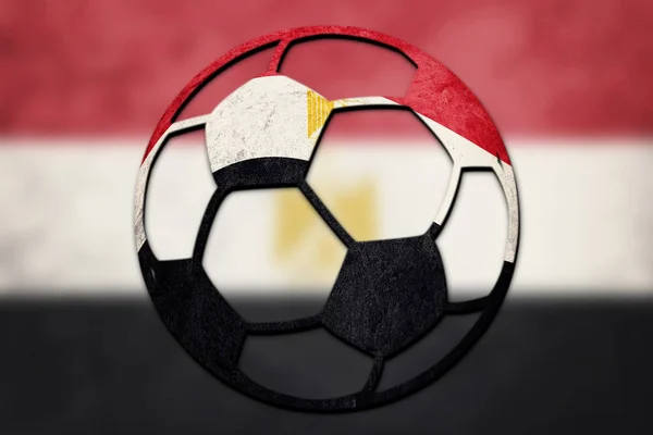 Futball Labda Egyiptom Zászlaja Egyiptomi Labdarúgó Labda — Stock Fotó