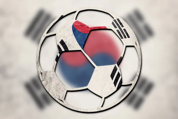 Bola Sepak Bola Nasional Bendera Korea Selatan Bola Sepak Bola — Stok Foto