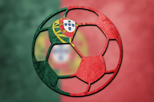 Piłka Nożna Piłka Krajowych Flaga Portugalii Piłka Piłka Nożna Portugalia — Zdjęcie stockowe