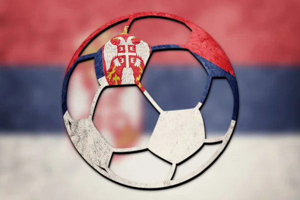 Soccer ball national Serbian flag. Serbia football ball.