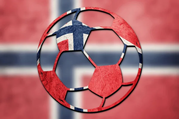 Futball Labda Norvégia Zászlaja Norvégia Labdarúgás Labda — Stock Fotó