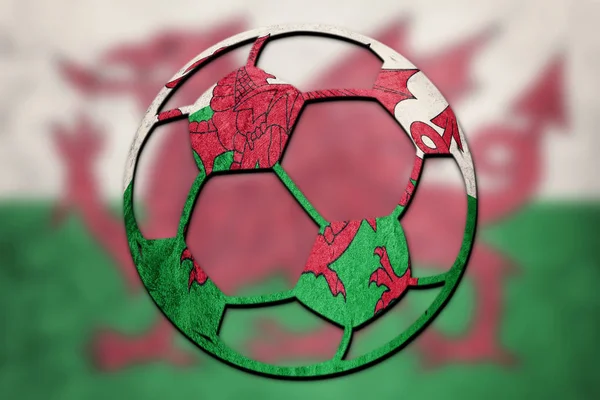 Soccer ball national Welsh flag. Welsh football ball