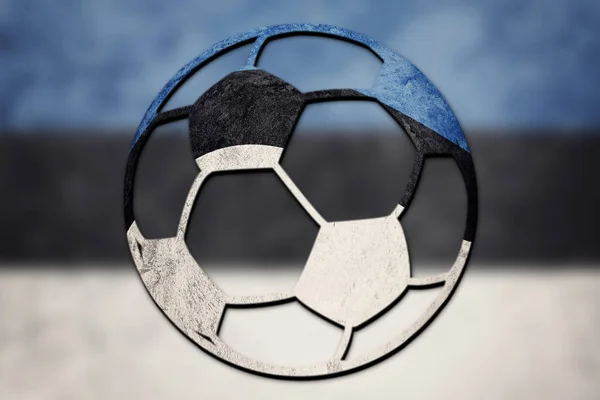 Soccer Ball National Estonia Flag Estonian Football Ball — Stock Photo, Image