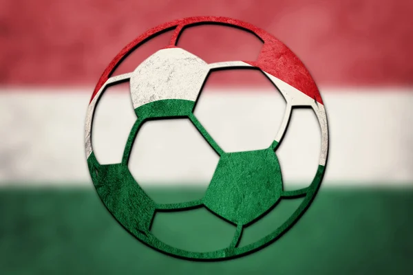 Futball Labda Magyarország Zászlaja Magyar Futball Labda — Stock Fotó