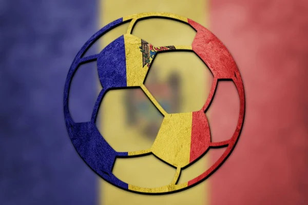 Futball Labda Moldova Zászlaja Moldova Futball Labda — Stock Fotó