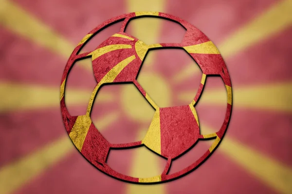 Futball Labda Macedónia Zászlaja Macedón Labdarúgó Labda — Stock Fotó