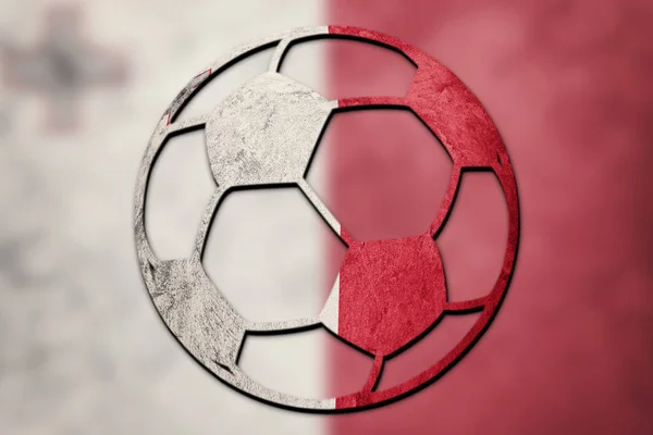 Bola Sepak Bola Bendera Nasional Malta Bola Sepak Bola Malta — Stok Foto
