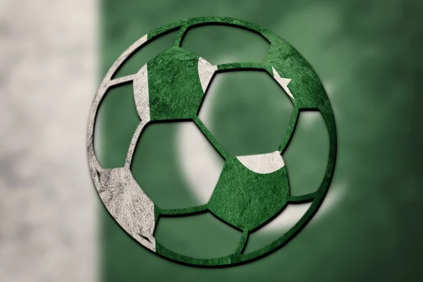 Futball Labda Pakisztán Zászlaja Pakisztáni Labdarúgó Labda — Stock Fotó