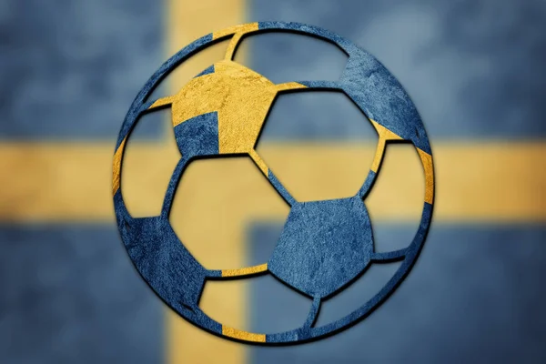 サッカー ボールのスウェーデン国旗スウェーデン サッカー ボール — ストック写真