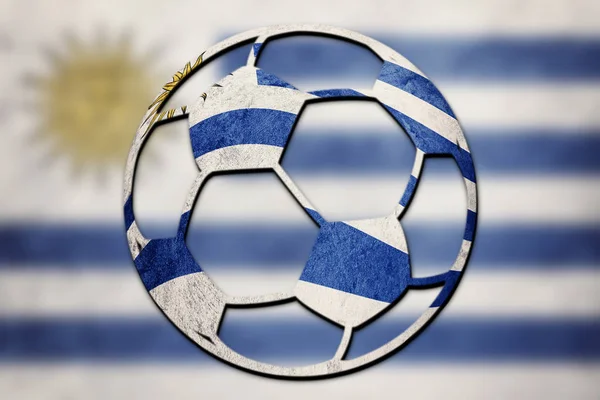 Bandera Nacional Uruguay Balón Fútbol Uruguay — Foto de Stock