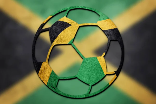 Fotbal Mingea Steagul Național Jamaica Jamaica Fotbal Minge — Fotografie, imagine de stoc