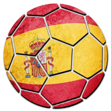 Futbol topu ulusal İspanya bayrağı. İspanya futbol topu.