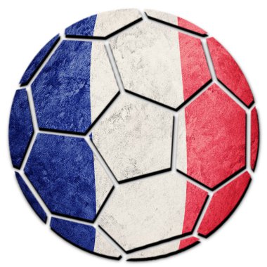 Futbol topu Ulusal Fransa bayrağı. Fransa futbol topu.