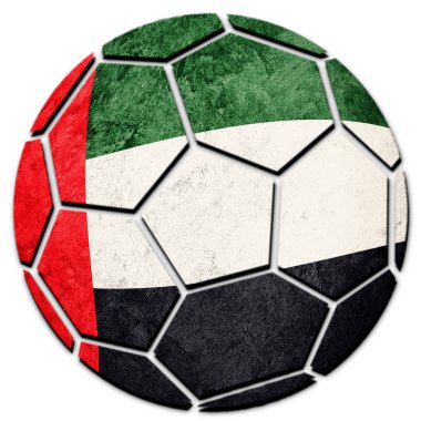Futbol topu Ulusal Birleşik Arap Emirlikleri bayrağı. Birleşik Arap Emirlikleri futbol topu.